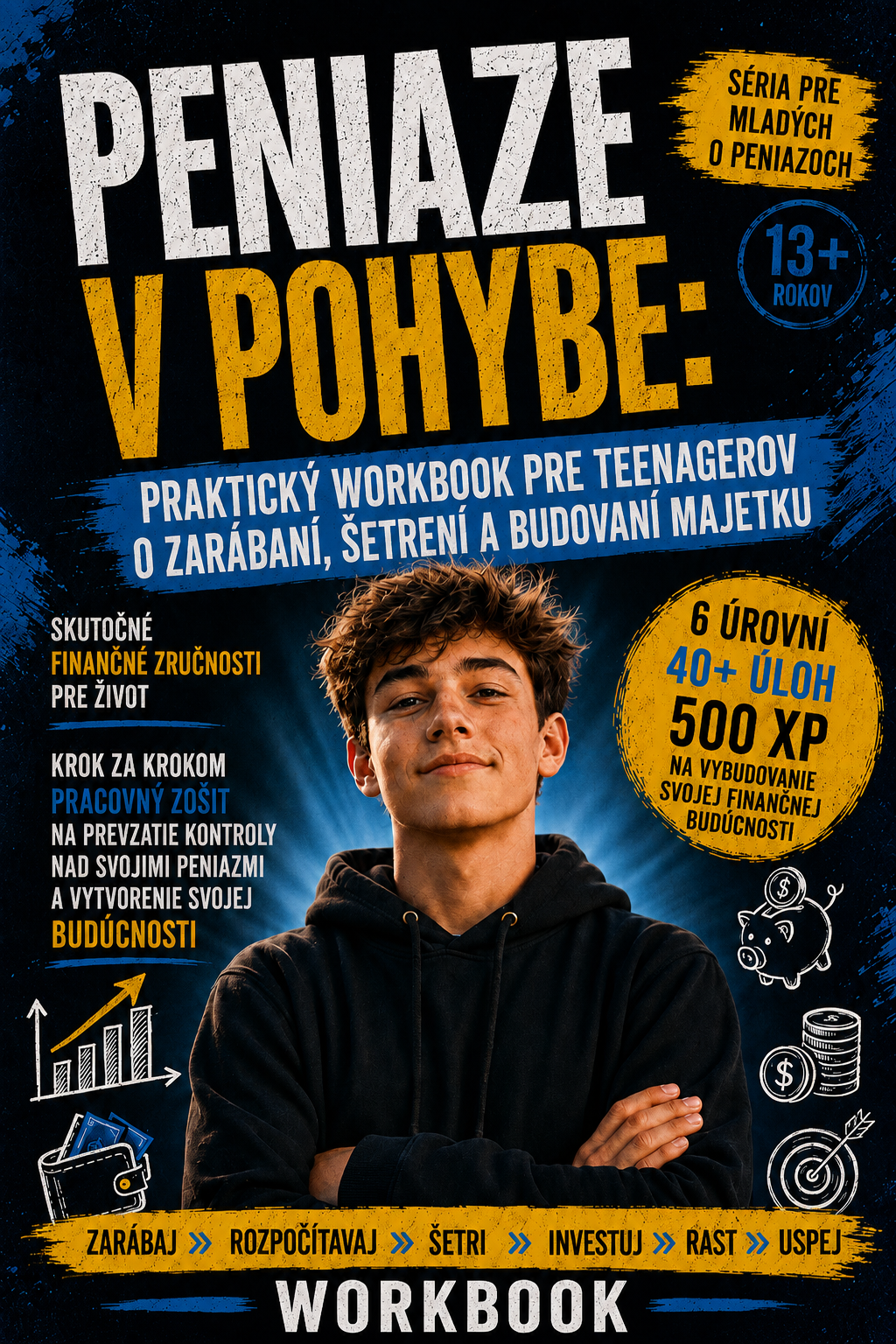Obálka pracovného zošita Peniaze v pohybe — BizLaboratory, 12–18 rokov