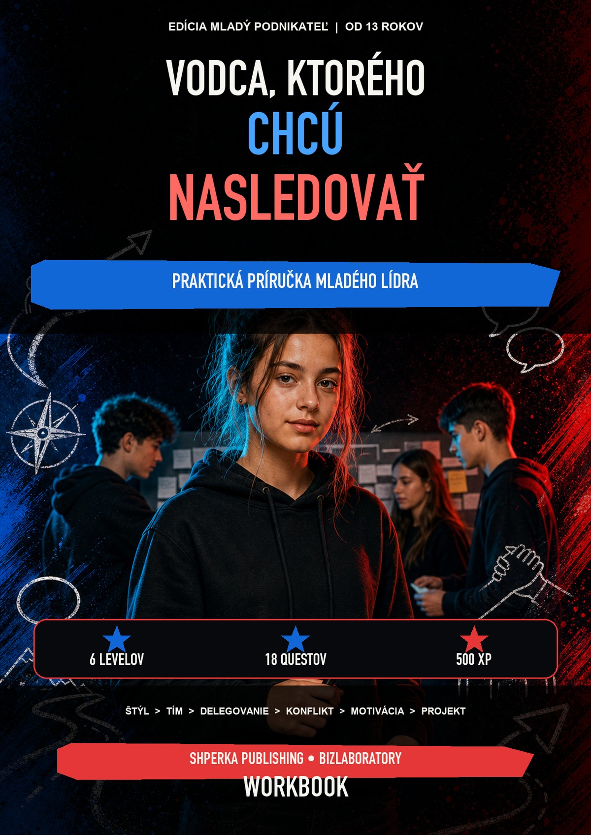 Obálka pracovného zošita Vodca, ktorého chcú nasledovať — BizLaboratory, 12–18 rokov